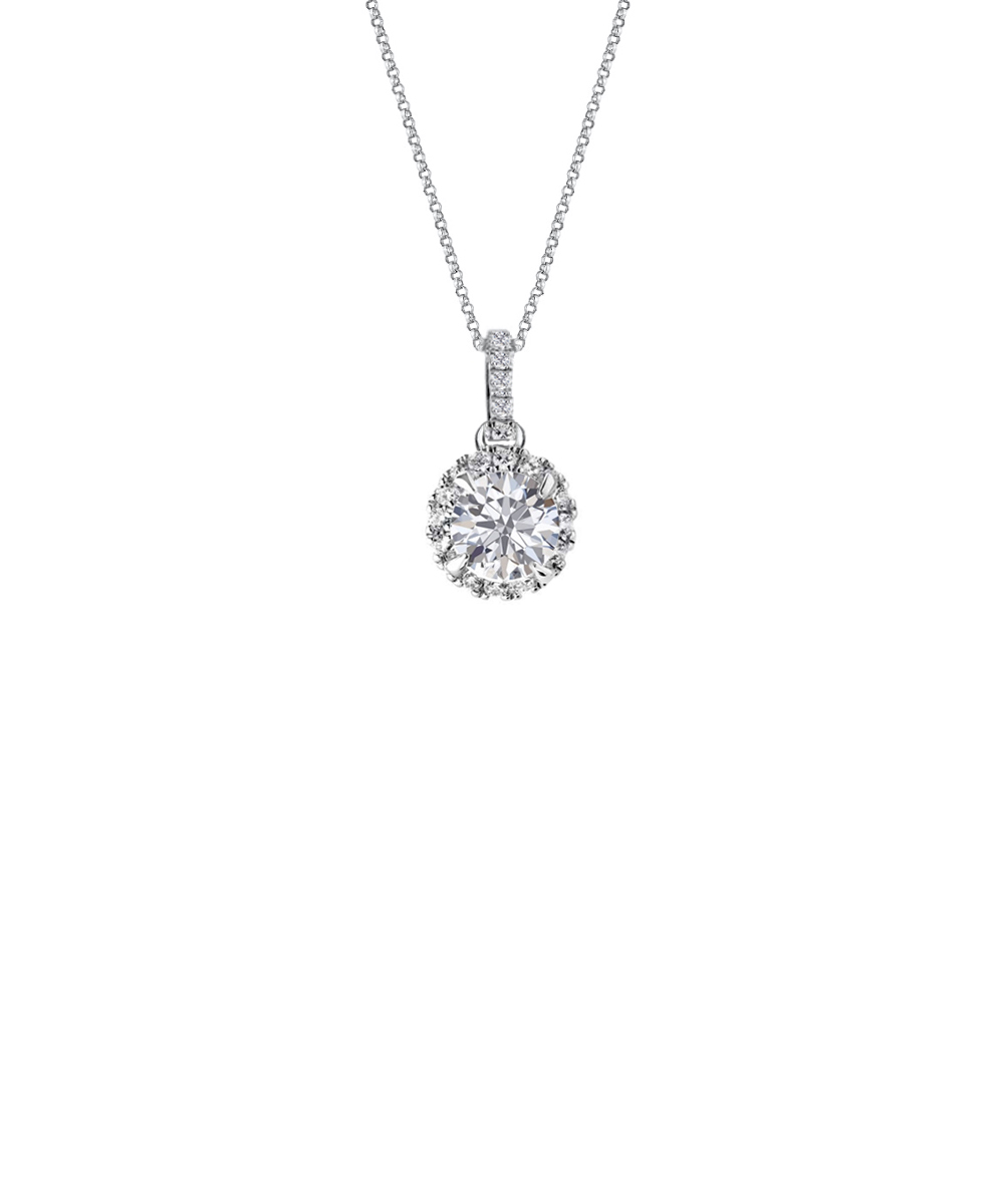 Round Cut Diamond Halo Pendant