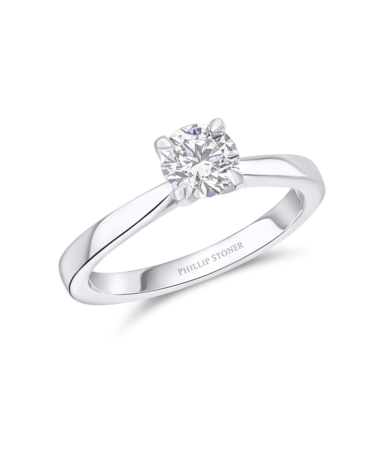 0.70ct Round Brilliant Cut Diamond Ring with Cathedral Setting - Phillip Stoner The Jeweller