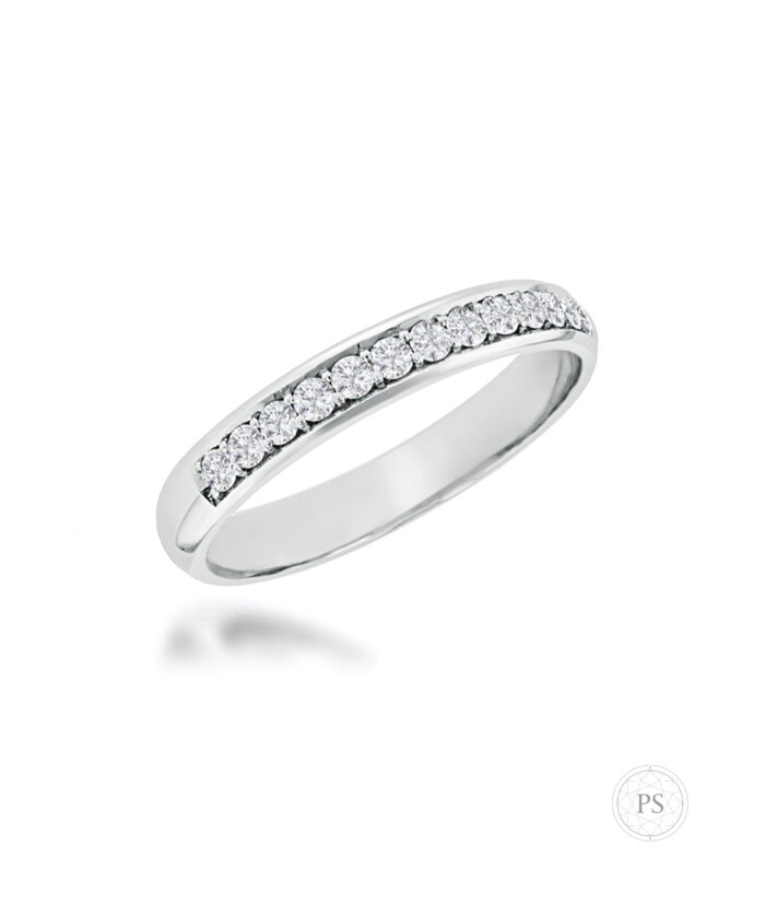 Luxury 3mm Rounded Pavé Set Diamond Wedding Ring