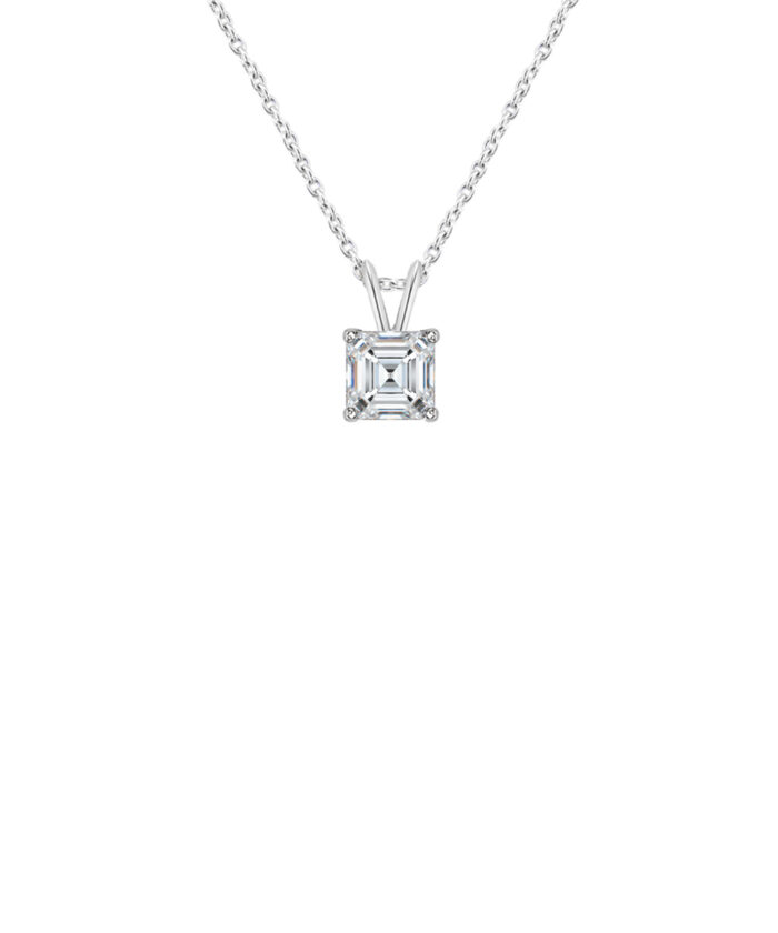 Split Bale Asscher Cut Diamond Pendant