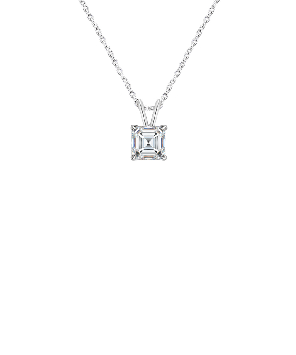 Split Bale Asscher Cut Diamond Pendant