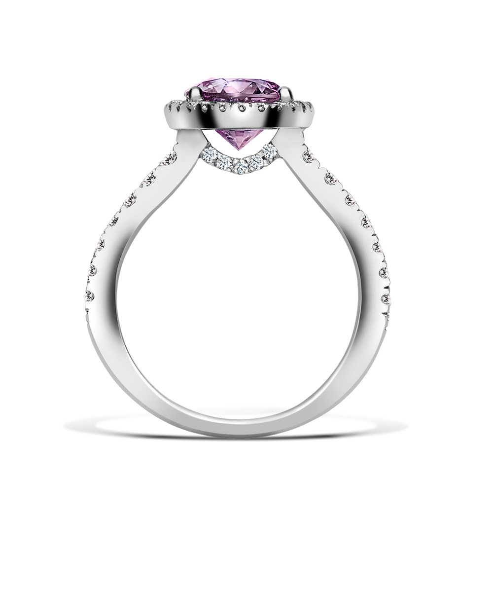 Purple Sapphire Thea Halo Engagment Ring