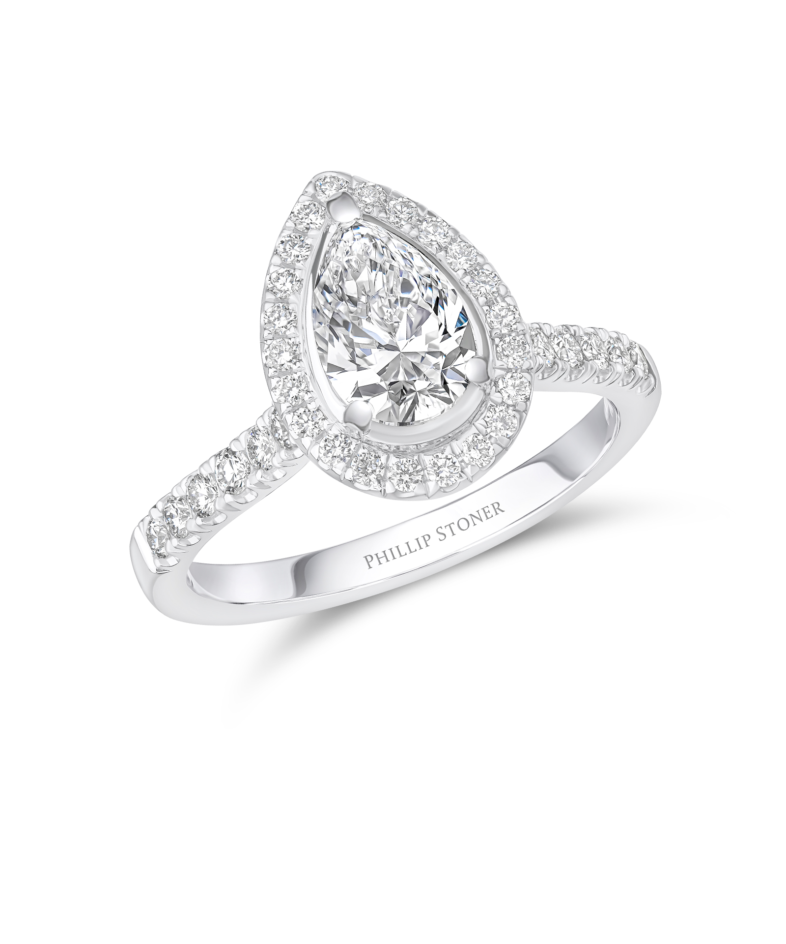 1ct Pear Cut Diamond Cluster Engagement Ring - Phillip Stoner The Jeweller