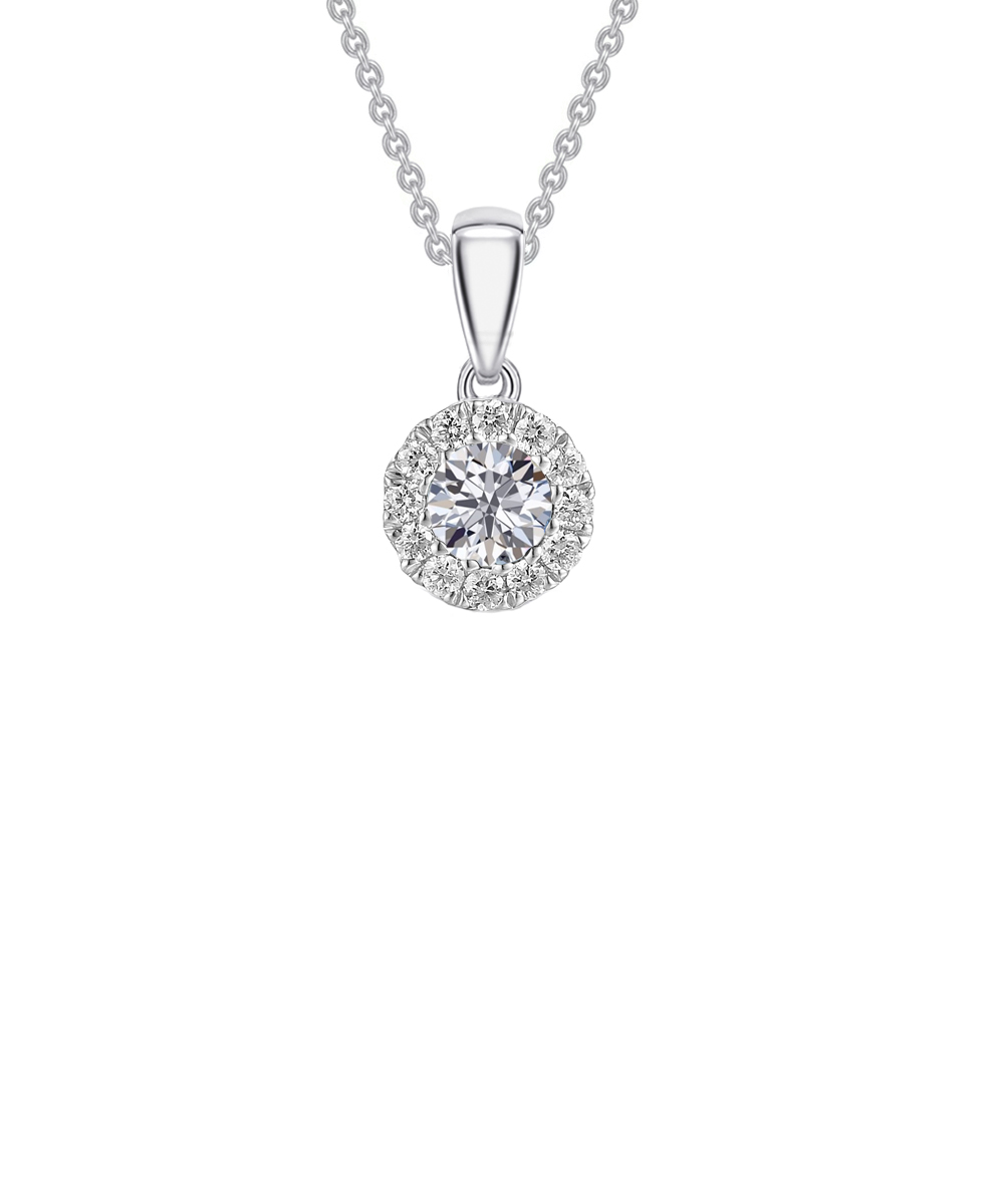 April Birthstone - Diamond Halo Birthstone Pendant