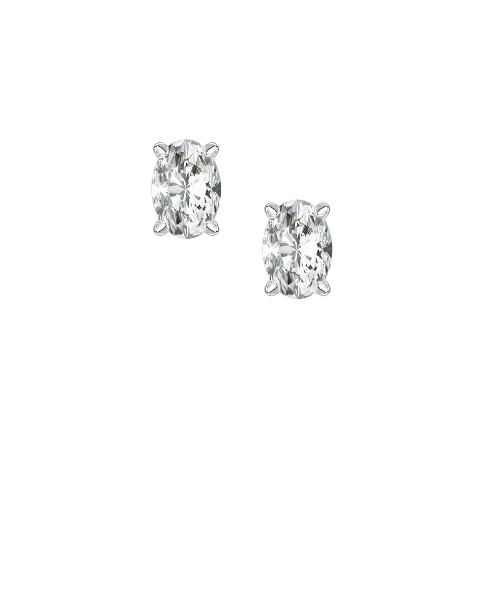 Classic Oval Cut Diamond Stud Earrings
