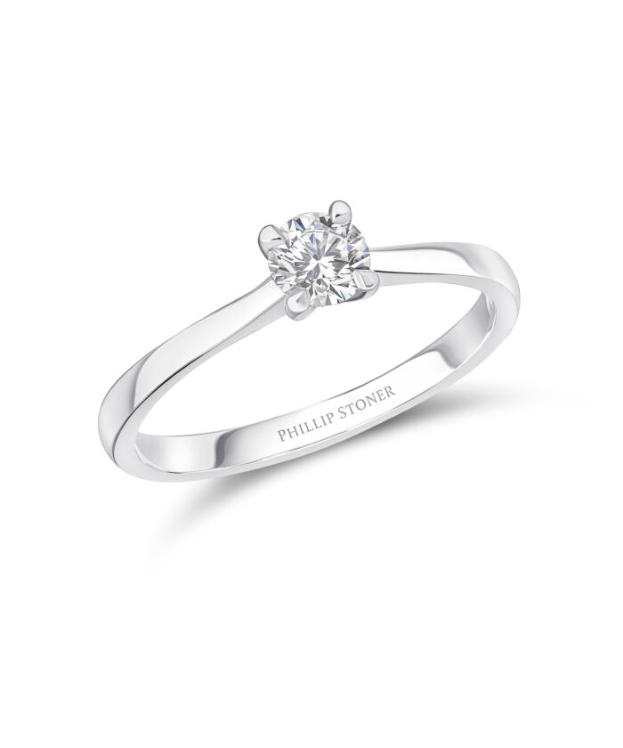 0.30ct Round Cut Slim Engagement Ring - Phillip Stoner The Jeweller