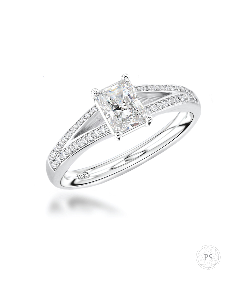 0.60ct G VS2 Radiant Cut Diamond Engagement Ring Phillip Stoner The