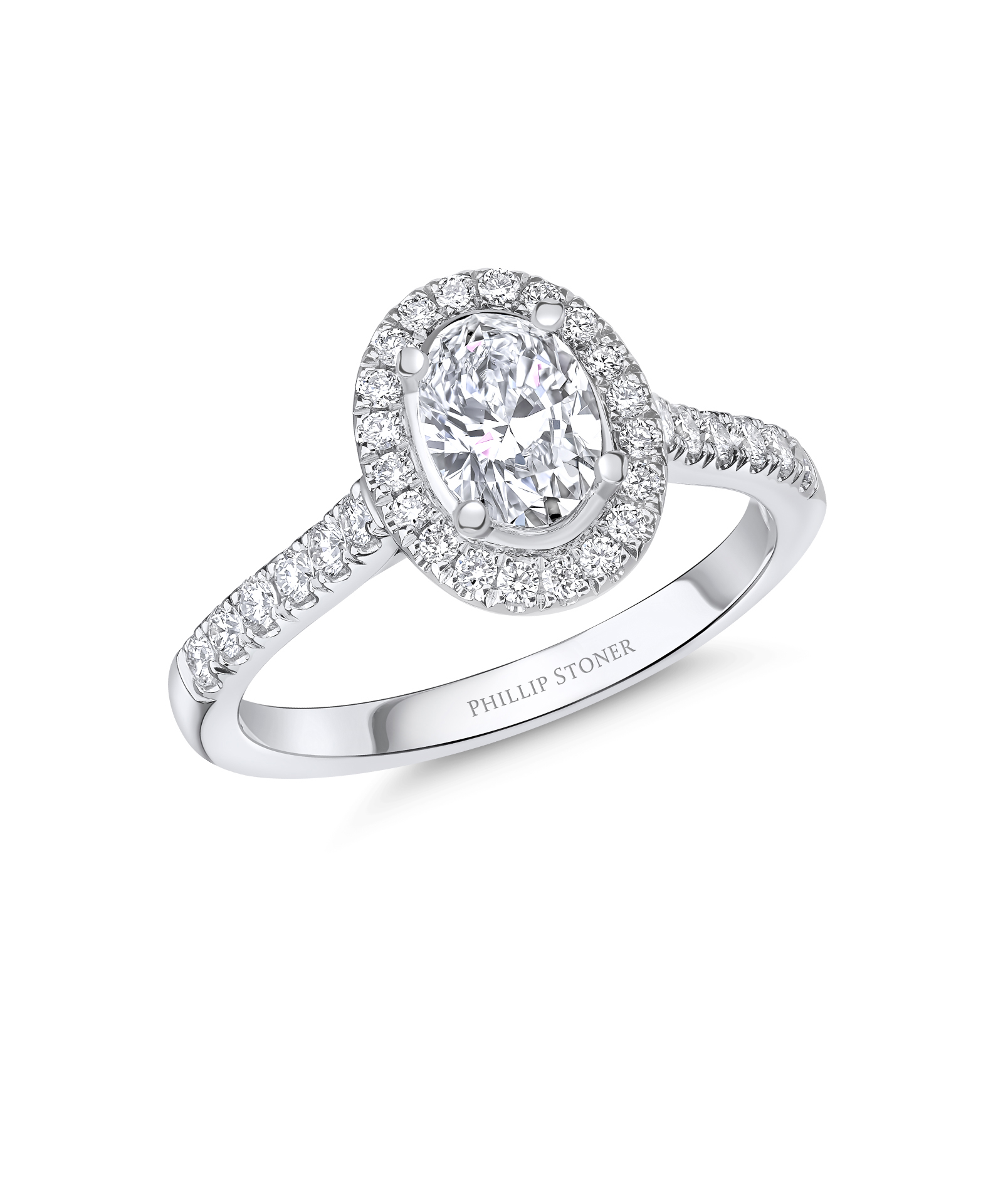 0.75ct Oval Cut Diamond Cluster Engagement Ring - Phillip Stoner The Jeweller