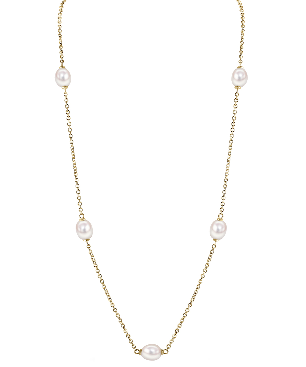 Matt Aminoff 18ct Yellow Gold 5 Pearl Necklace