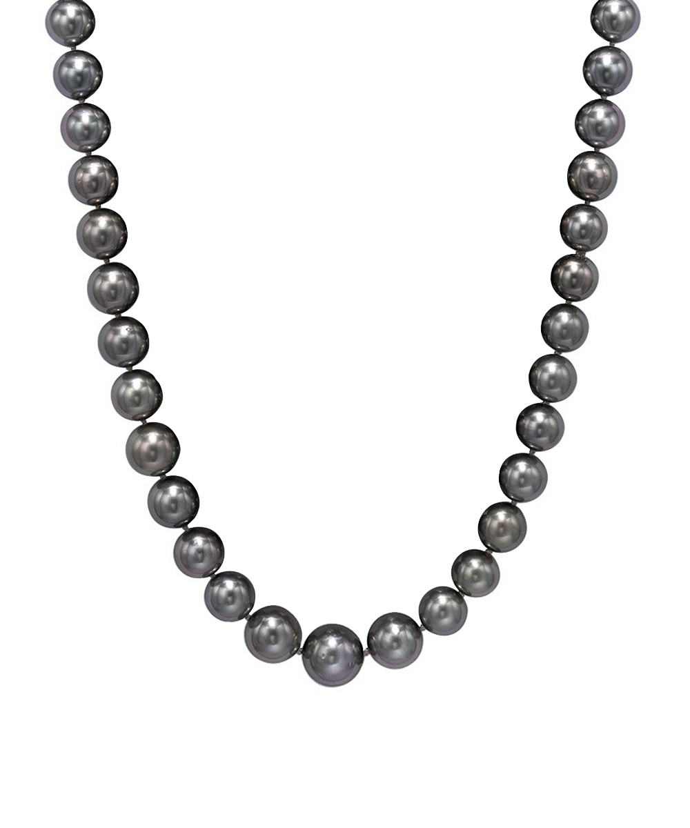 Matt Aminoff Graduated Dark Tahitian Pearl Necklace