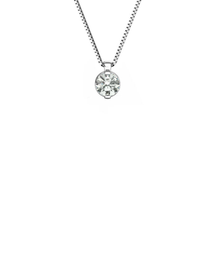 Sirena Two Claw Diamond Pendant in White Gold