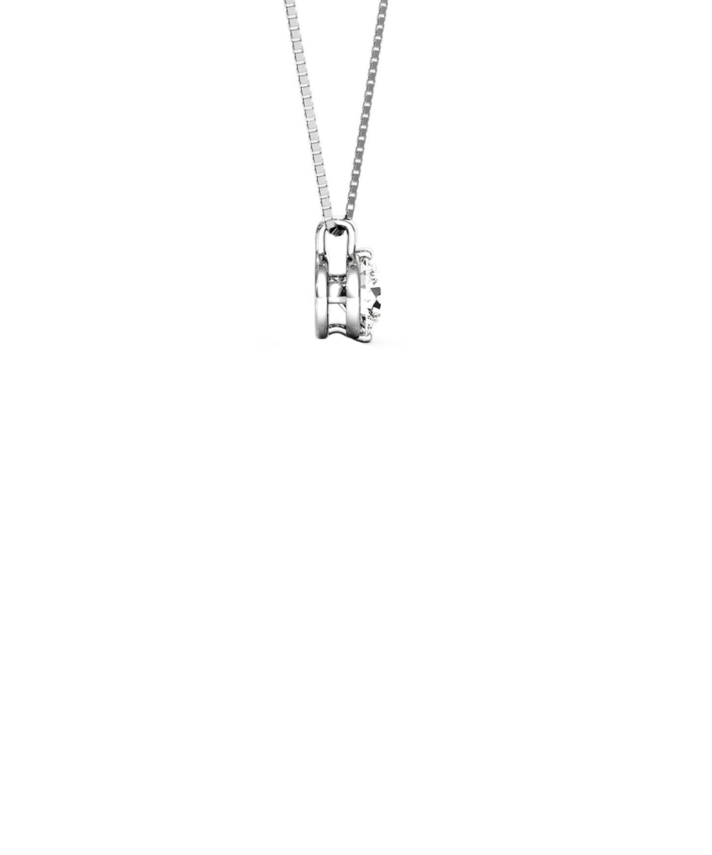 Sirena Two Claw Diamond Pendant in White Gold Side