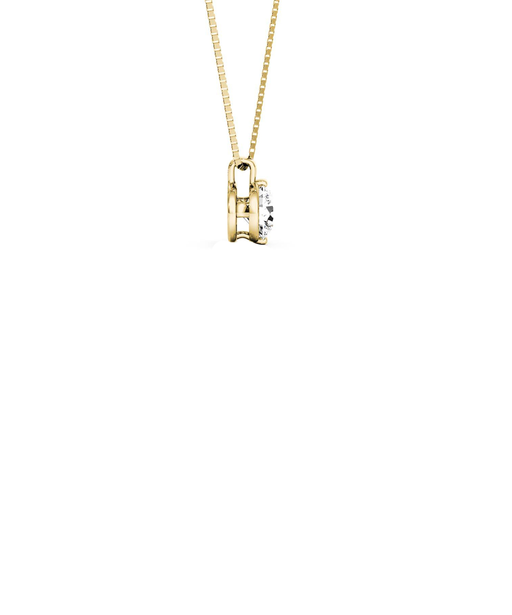 Sirena Two Claw Diamond Pendant in Yellow Gold Side