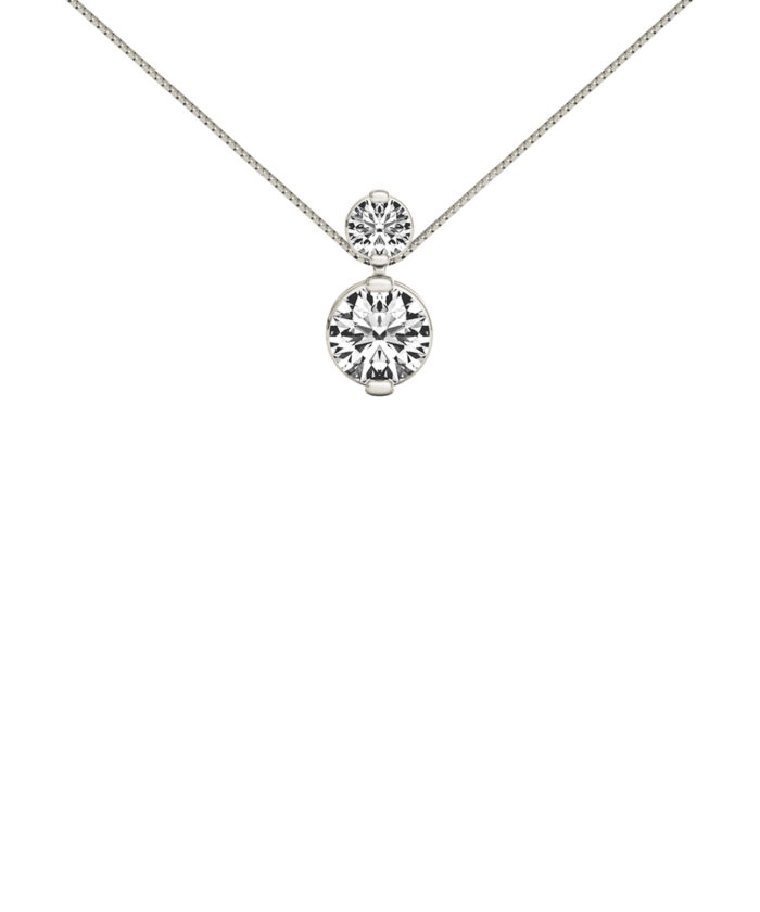 Sirena Two Claw Duo Diamond Pendant in White Gold