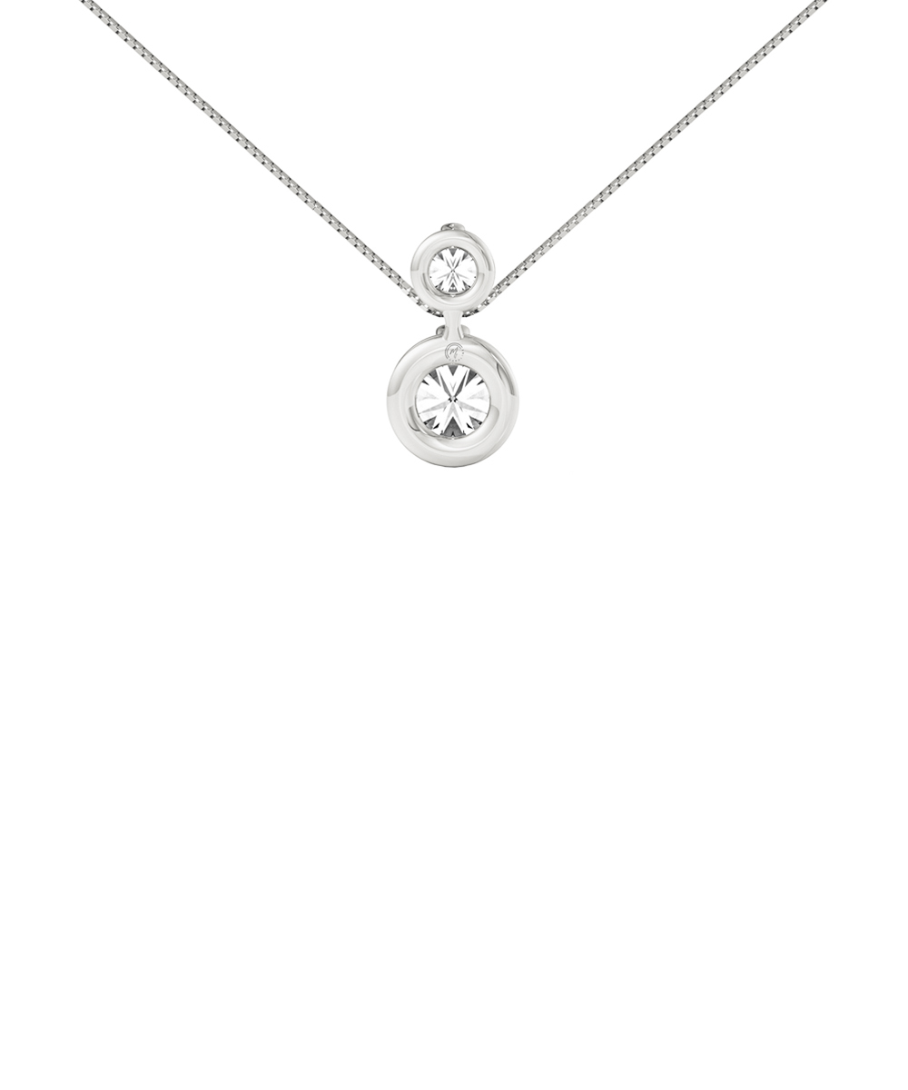 Sirena Two Claw Duo Diamond Pendant in White Gold Back