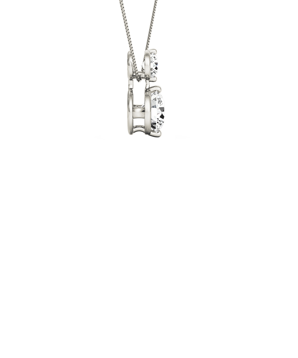 Sirena Two Claw Duo Diamond Pendant in White Gold Side