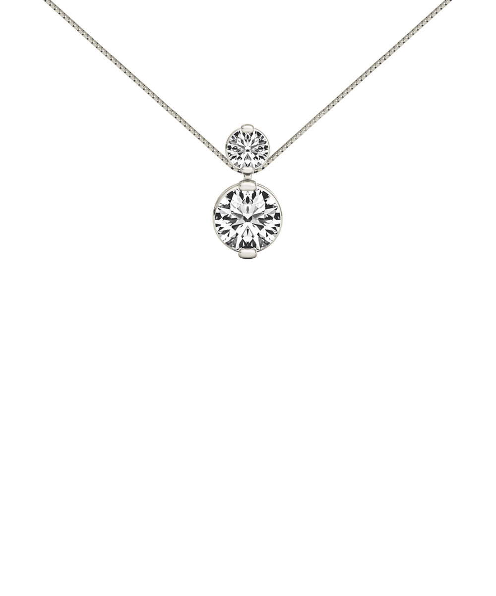 Sirena Two Claw Duo Diamond Pendant in White Gold