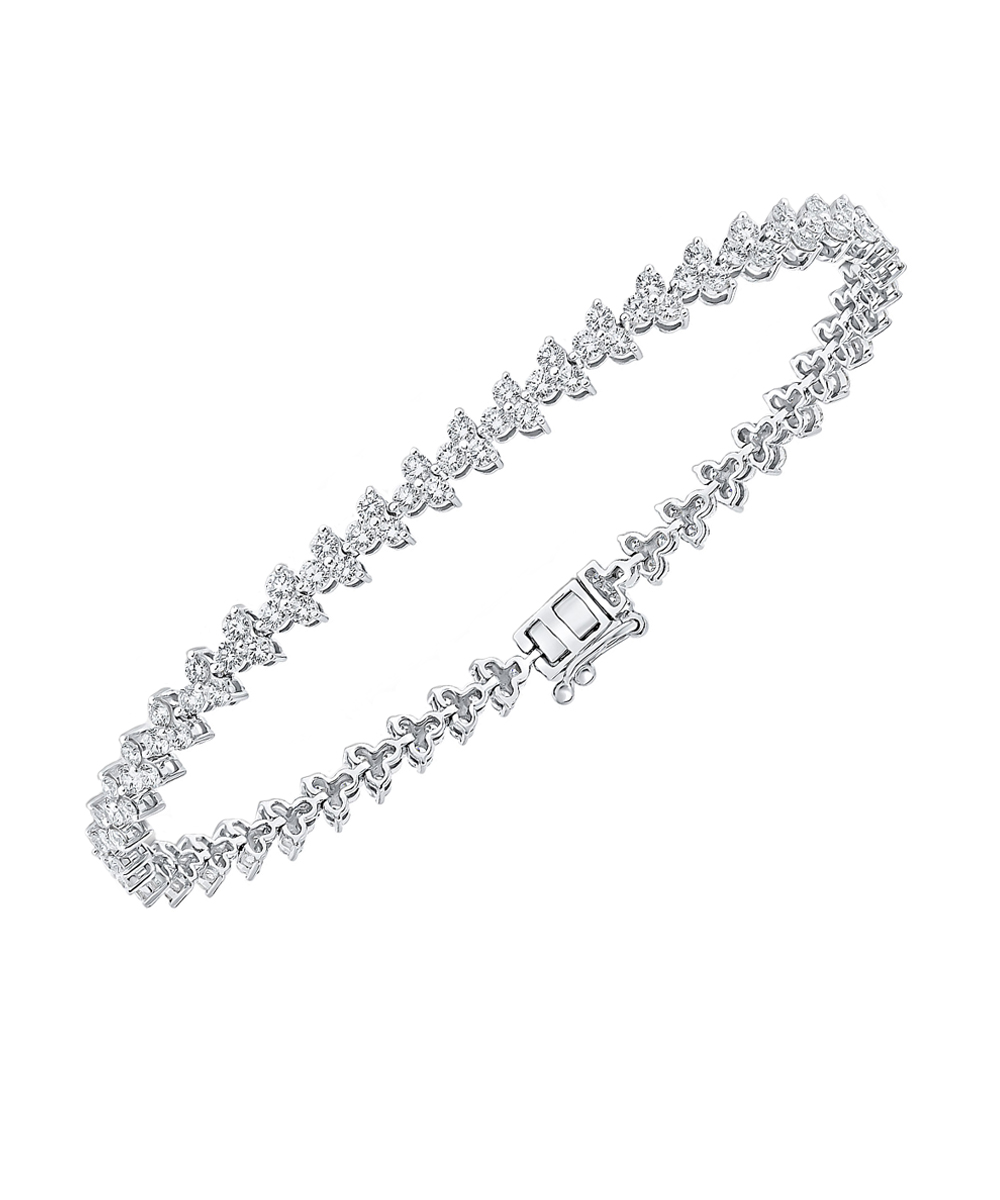 Trefoil Diamond Line Bracelet