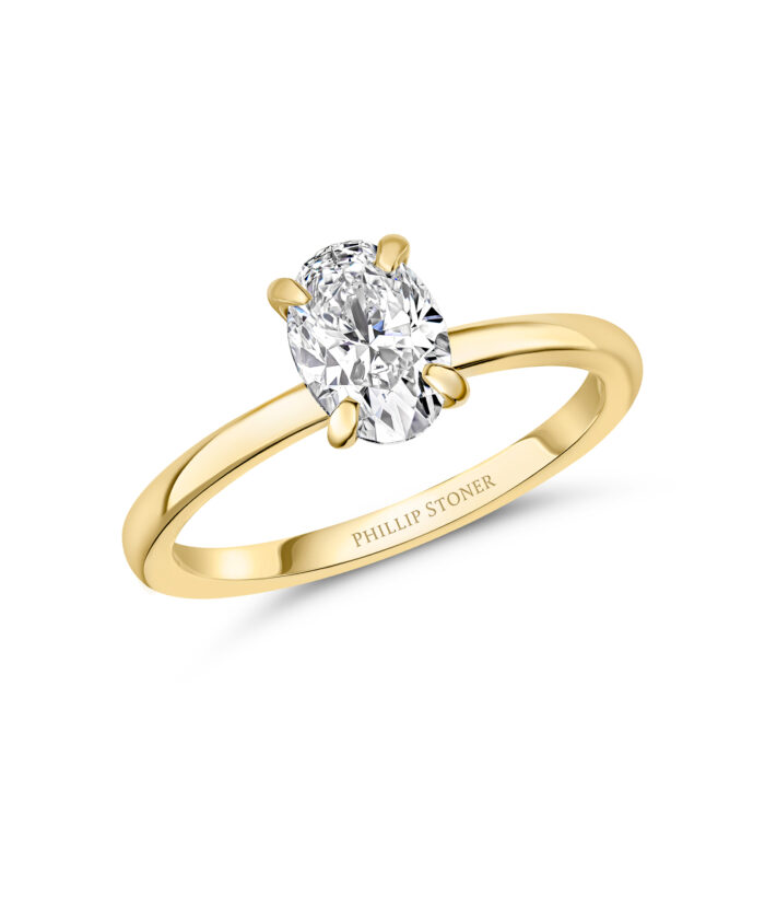 0.90ct Oval Cut Diamond Nova Yellow Gold Engagement Ring - Phillip Stoner The Jeweller