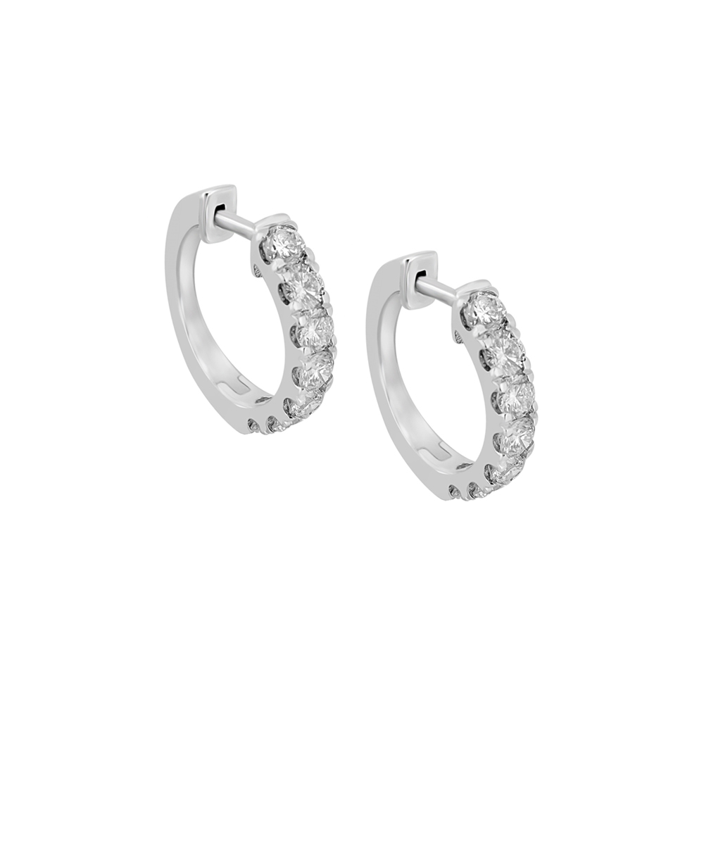 18ct White Gold Diamond Hoop Earrings
