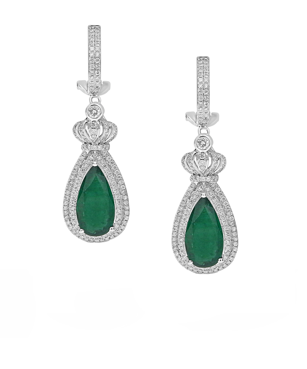 Emerald & Diamond Cocktail Earrings