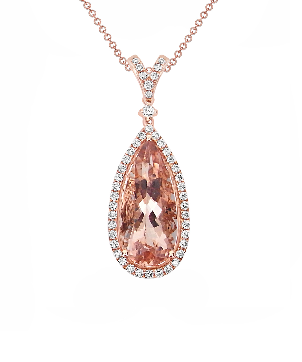 Rose Gold Morganite & Diamond Cocktail Necklace