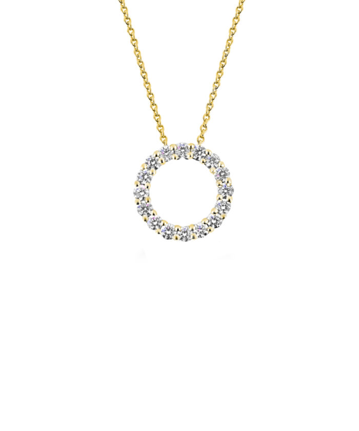 0.50ct Yellow Gold & Diamond Circle Pendant