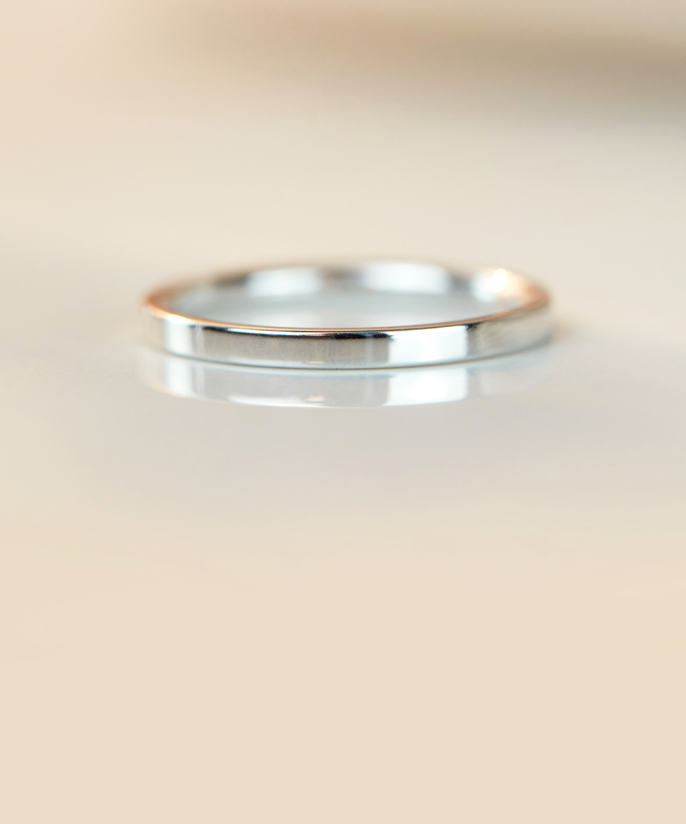 18ct White Gold 2mm Flat Wedding Band