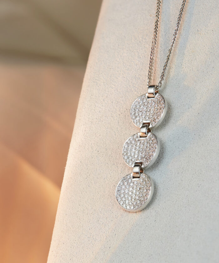 Pavé Set Diamond Disc Pendant