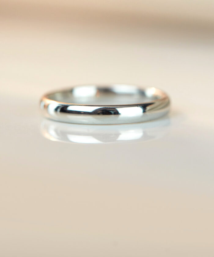 Platinum 3mm Court Shaped Wedding Band