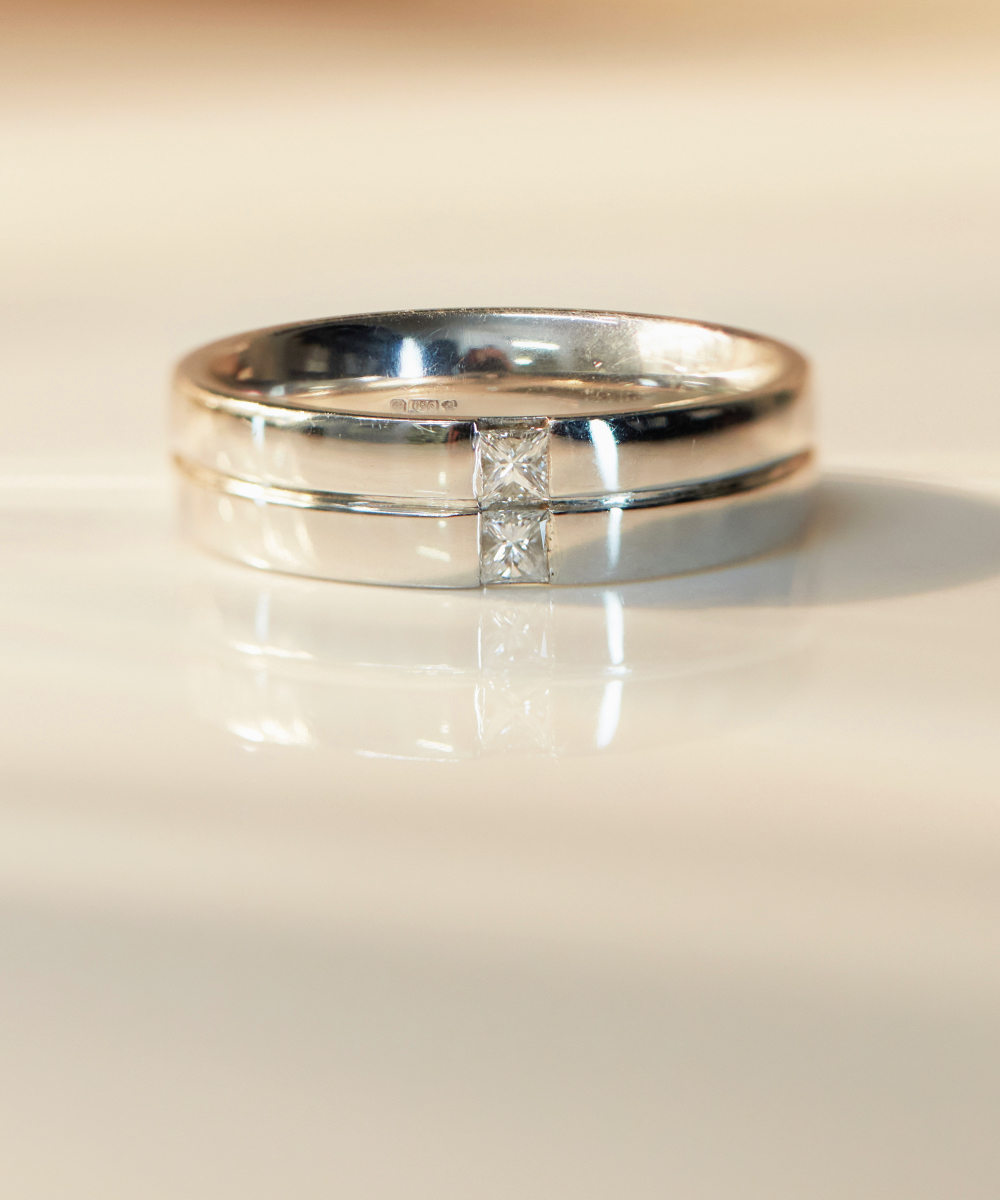 6mm Princess Cut Diamond Wedding Band