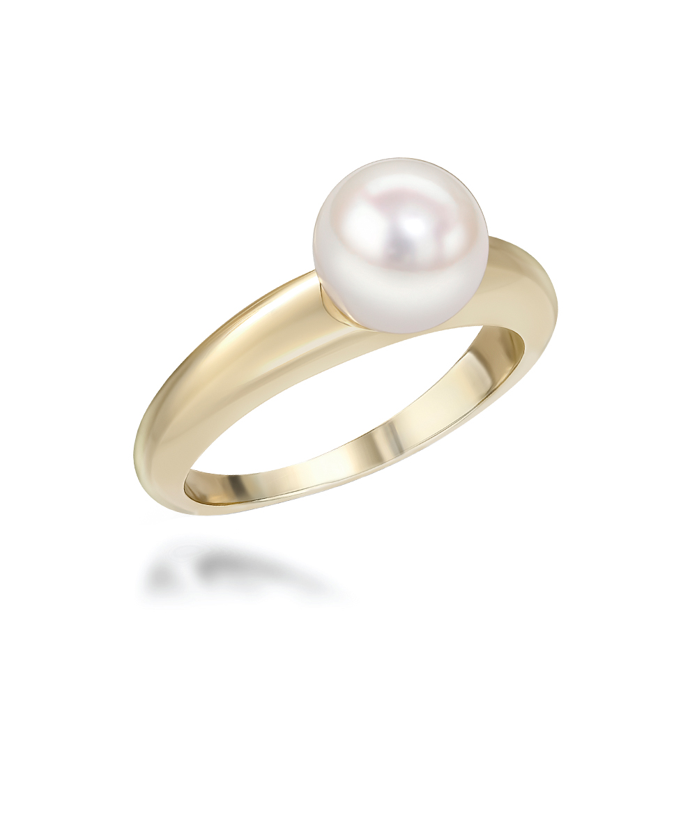 Akoya Pearl Dress Ring 18ct Yellow Gold Phillip Stoner The Jeweller