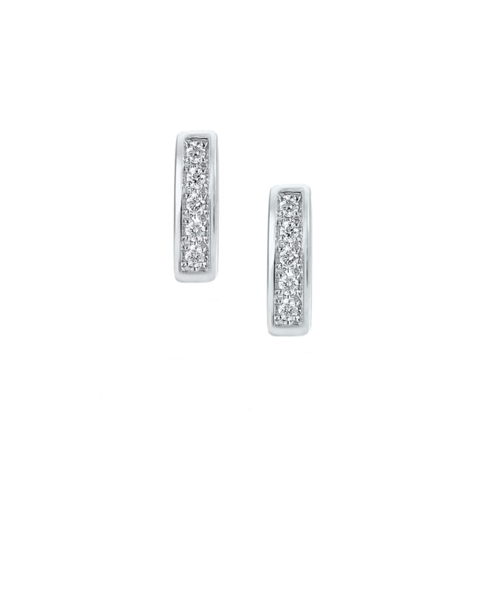 Pavé Set Diamond Bar Earrings