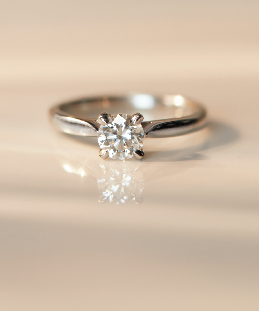 0.70ct Round Brilliant Cut Four Claw Diamond Engagement Ring