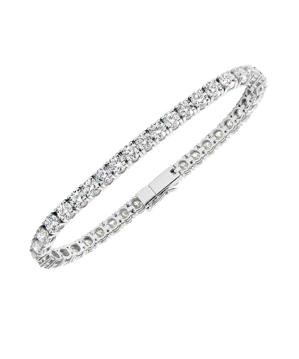 18ct White Gold Large Diamond Tennis Bracelet