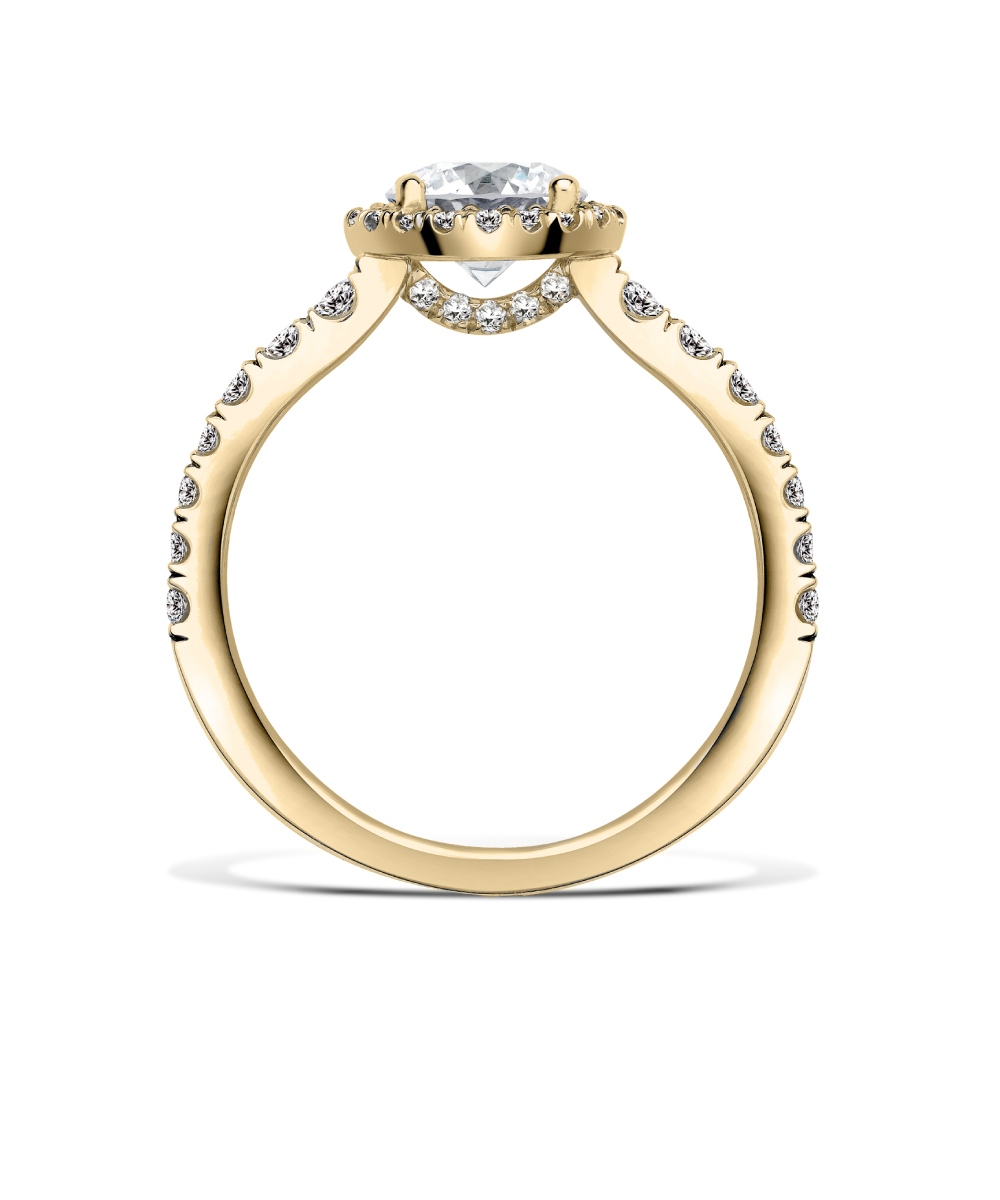 18ct Yellow Gold Thea Halo Engagement Ring