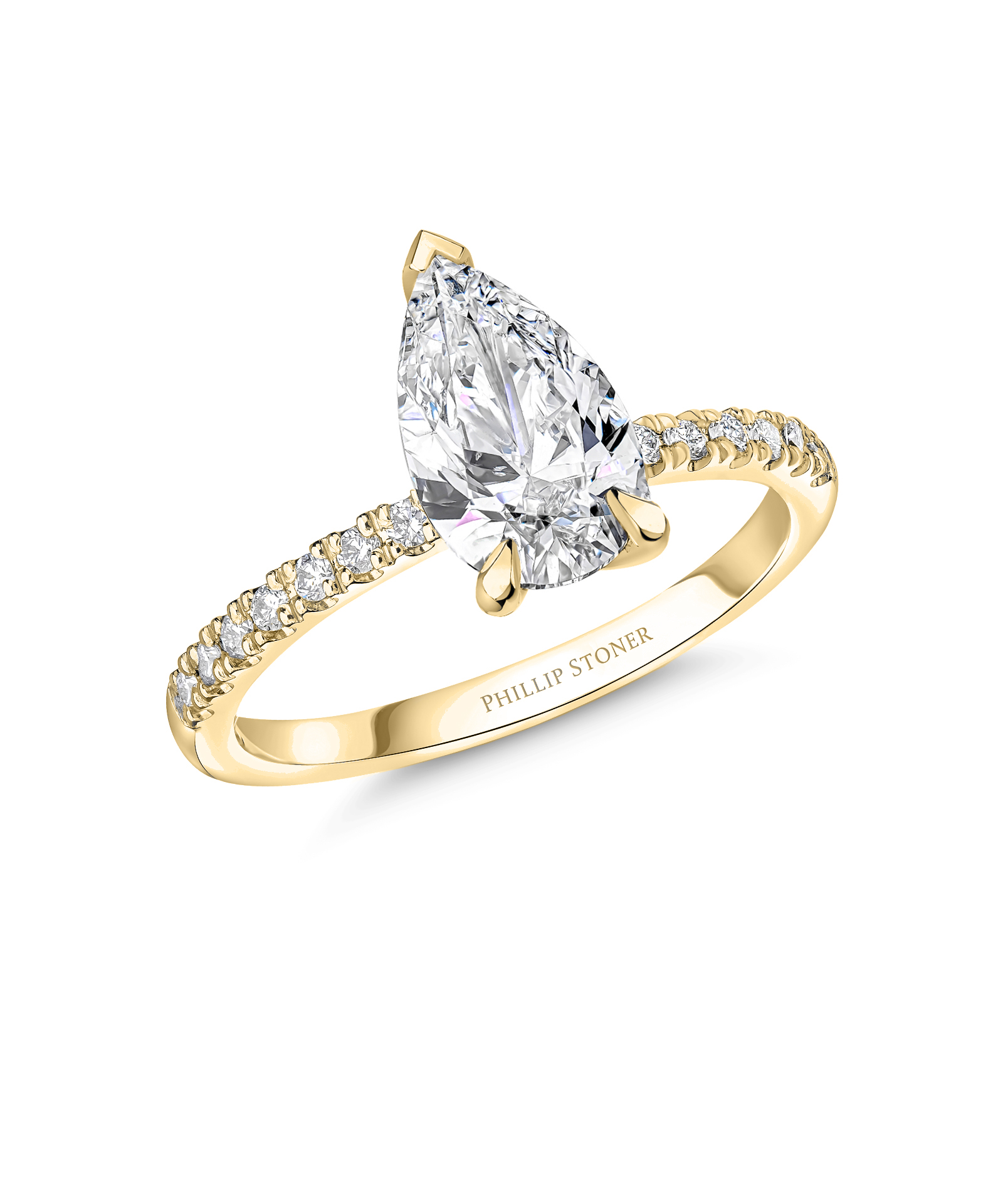 1ct Pear Cut Diamond Set Nova Yellow Gold Engagement Ring - Phillip Stoner The Jeweller