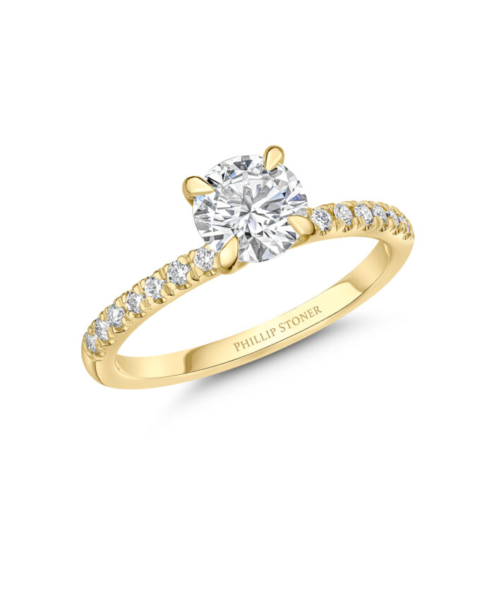 1ct Round Brilliant Cut Diamond Set Nova Yellow Gold Engagement Ring - Phillip Stoner The Jeweller