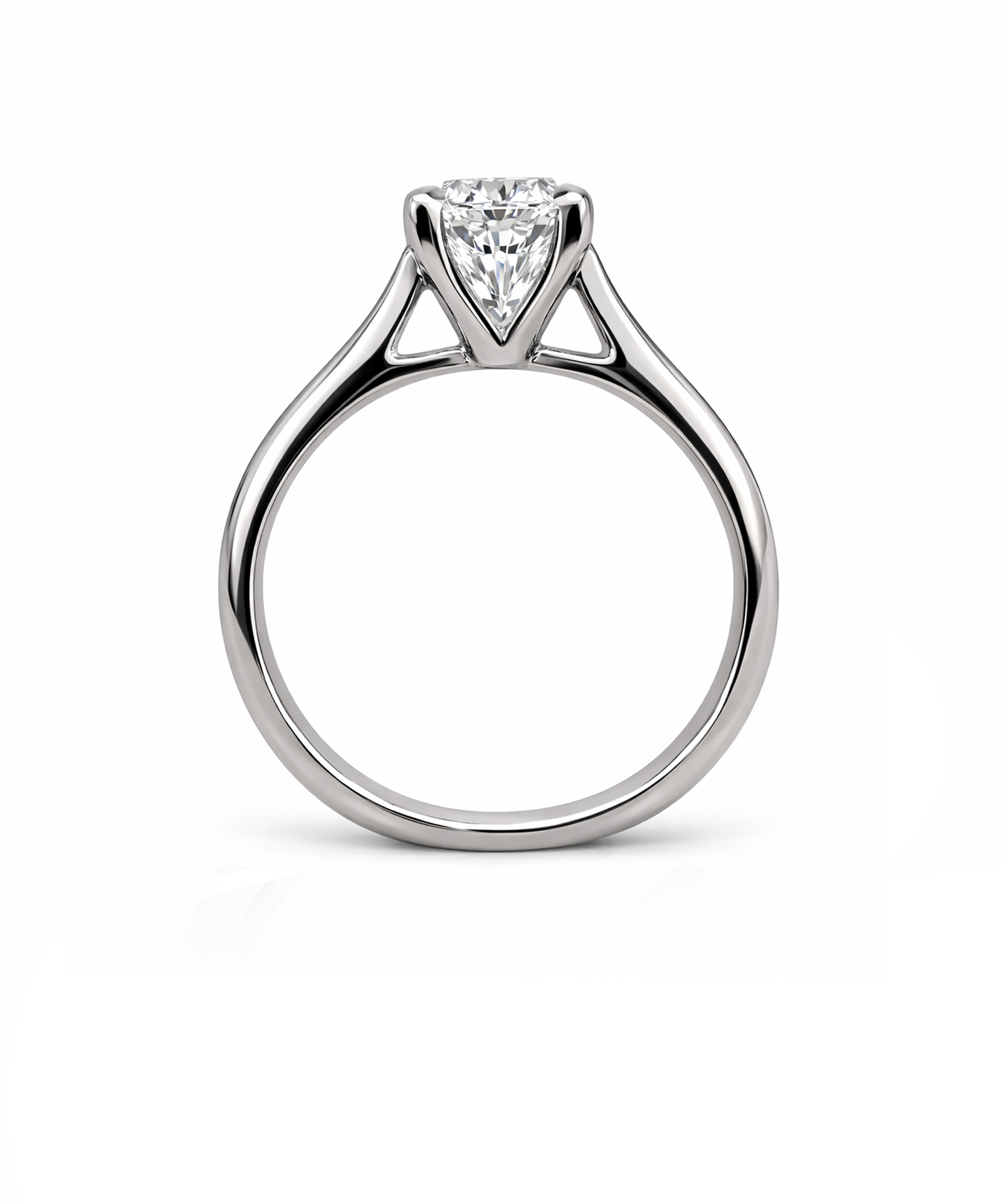 Pre-owned 0.70ct Round Brilliant Cut Four Claw Diamond Engagement Ring - SIde