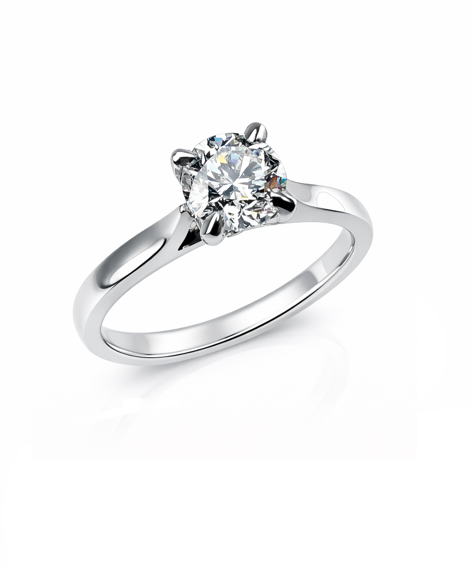Pre-owned 0.70ct Round Brilliant Cut Four Claw Diamond Engagement Ring