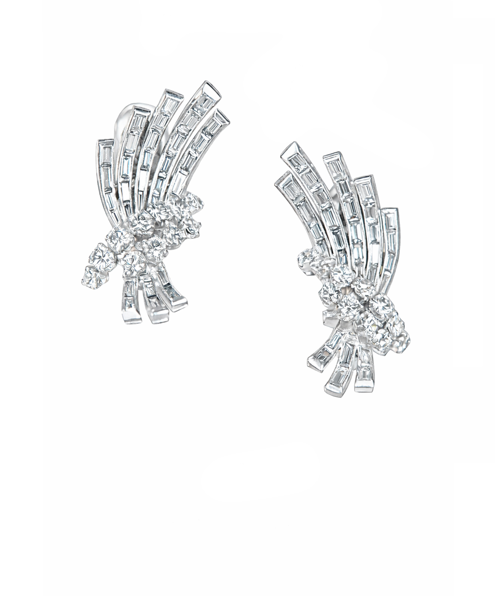 Pre-owned Art Deco Diamond Earrings