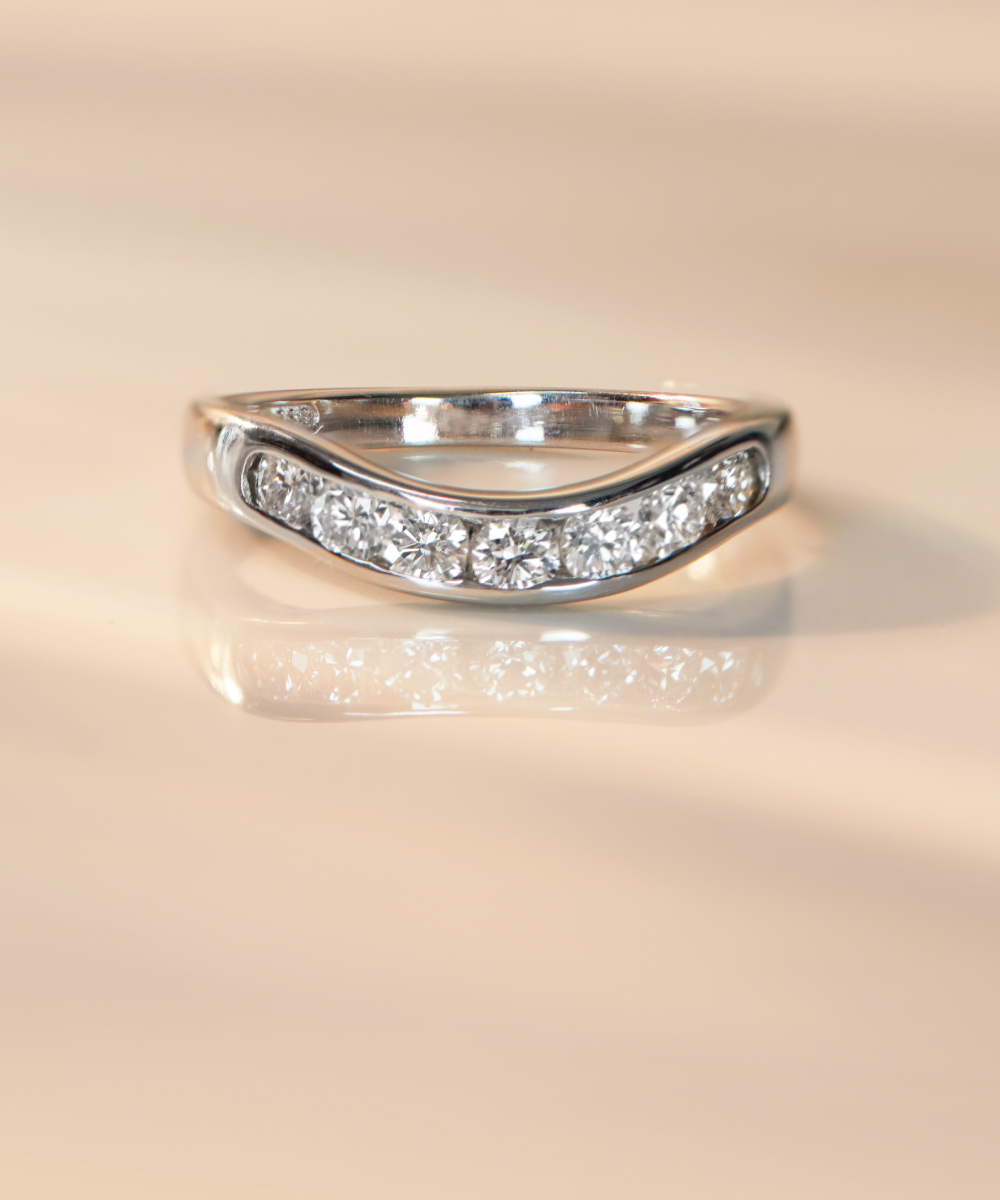 Shaped Diamond Set Wedding Band