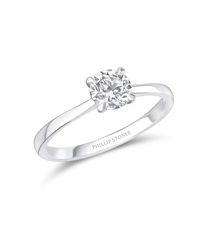 0.70ct Round Cut Slim Engagement Ring - Phillip Stoner The Jeweller