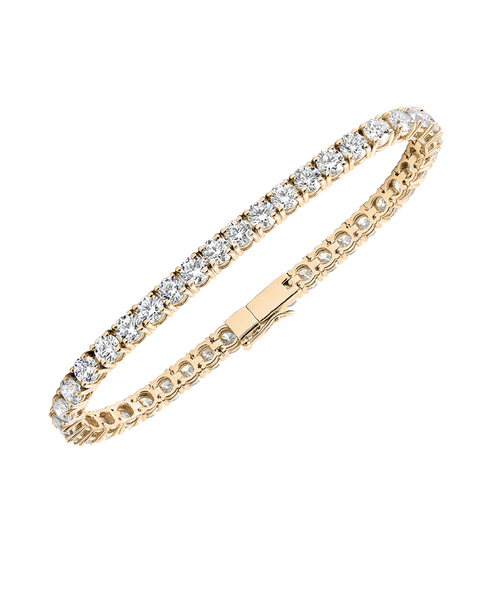 18ct Yellow Gold Large Diamond Tennis Bracelet