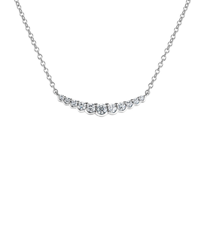 Graduated Eleven Stone Diamond Line Pendant