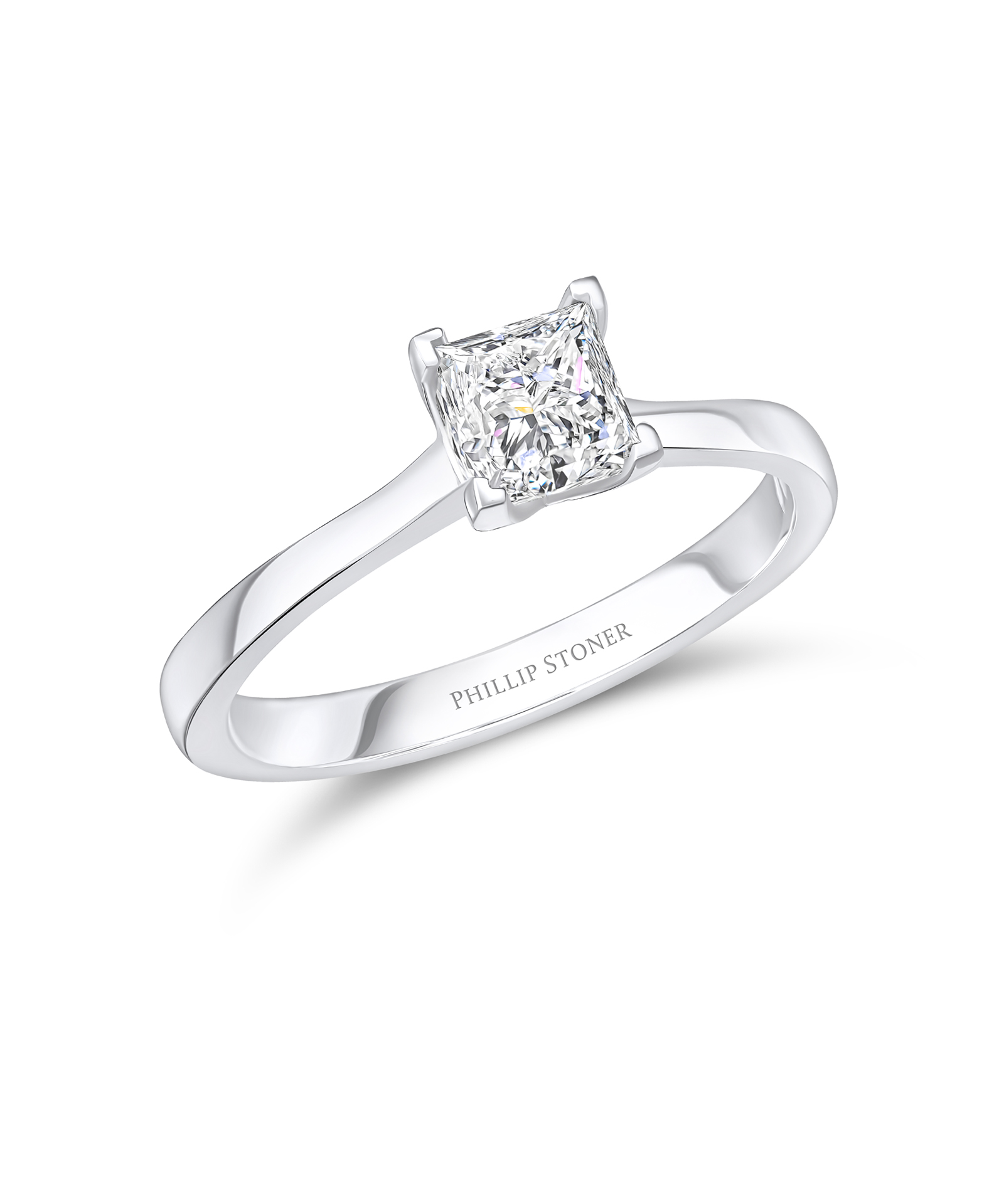 0.70ct Princess Cut Slim Engagement Ring - Phillip Stoner The Jeweller