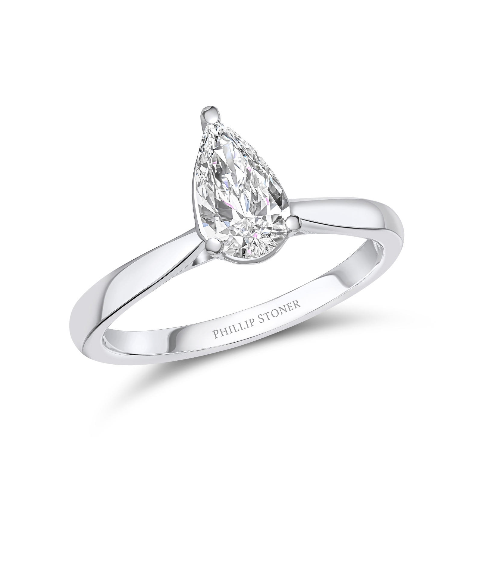 0.70ct Pear Cut Diamond Solitaire Engagment Ring - Phillip Stoner The Jeweller