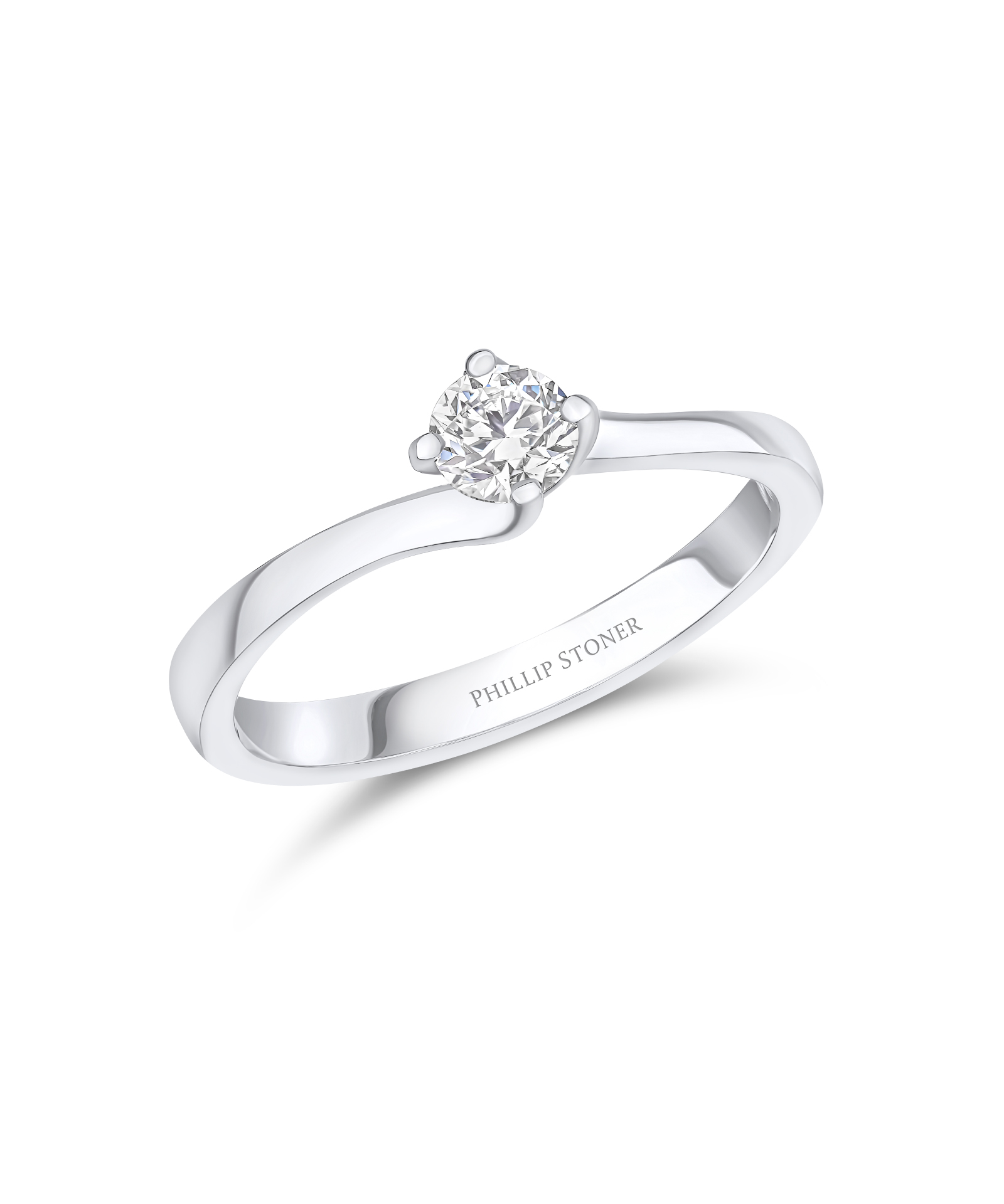 0.30ct Round Brilliant Diamond Platinum Twist Engagement Ring - Phillip Stoner The Jeweller