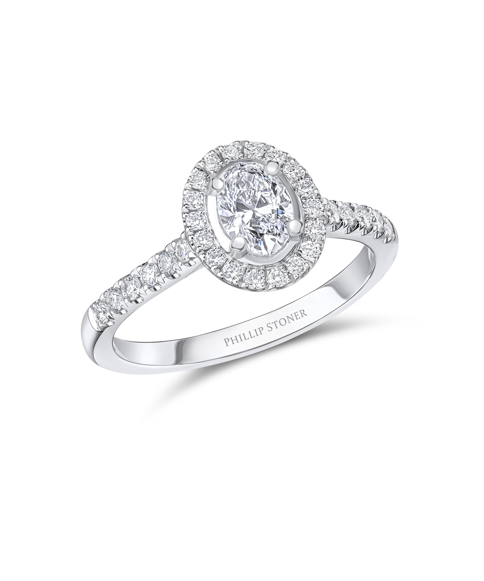 0.50ct Oval Cut Diamond Cluster Engagement Ring - Phillip Stoner The Jeweller
