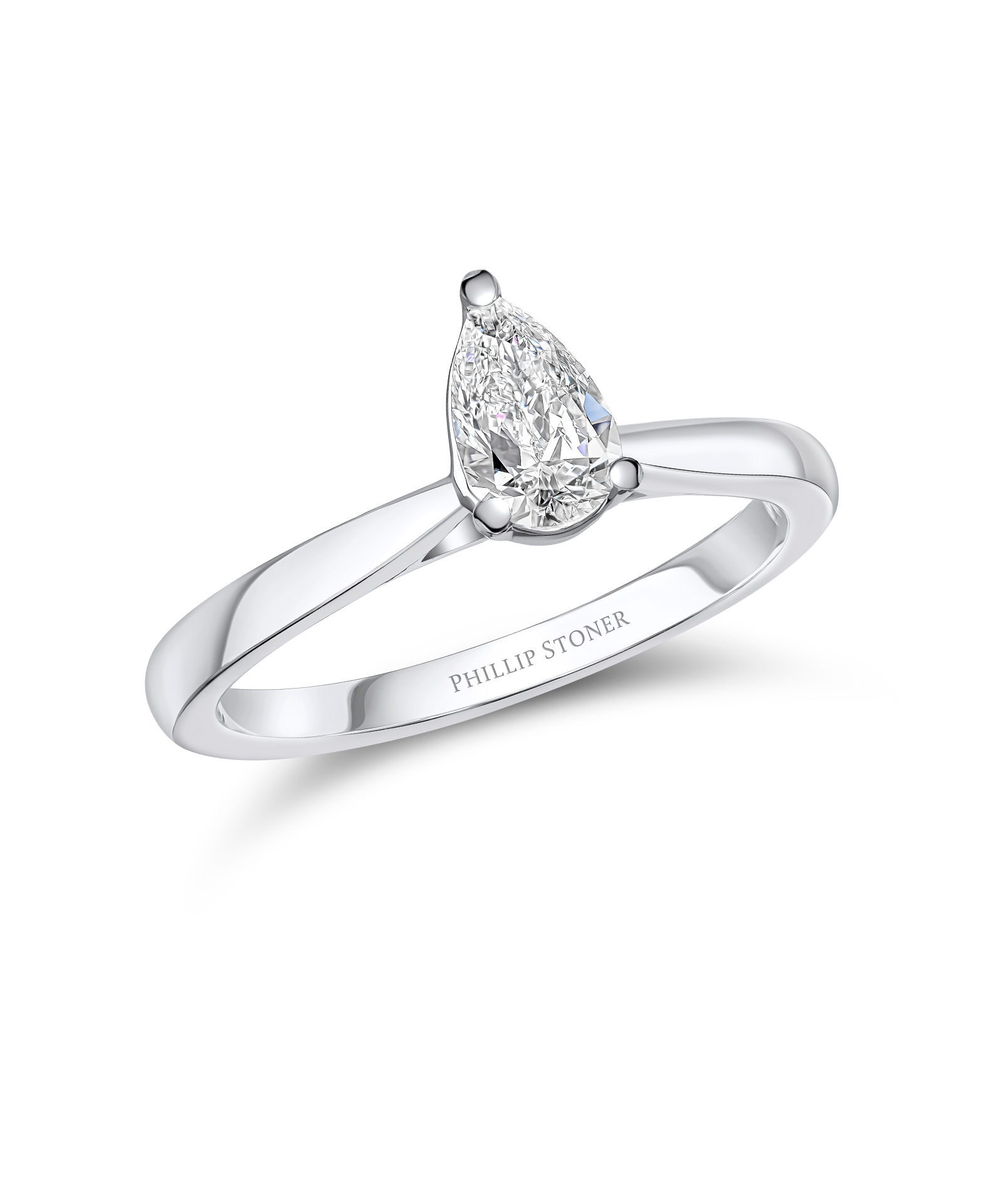 0.50ct Pear Cut Diamond Solitaire Engagment Ring - Phillip Stoner The Jeweller